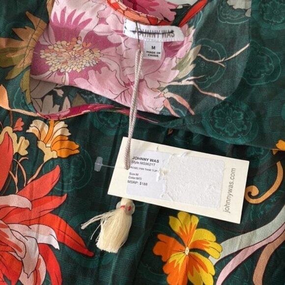 Johnny Was Roselyn 100% Silk Floral Print Tank Top M - Picture 9 of 16